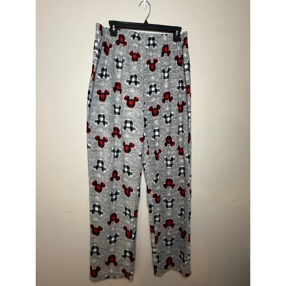Disney Flannel Pajama Pants Gray  Mickey Mouse Women Large - Picture 3 of 6